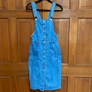 Jean overall midi dress